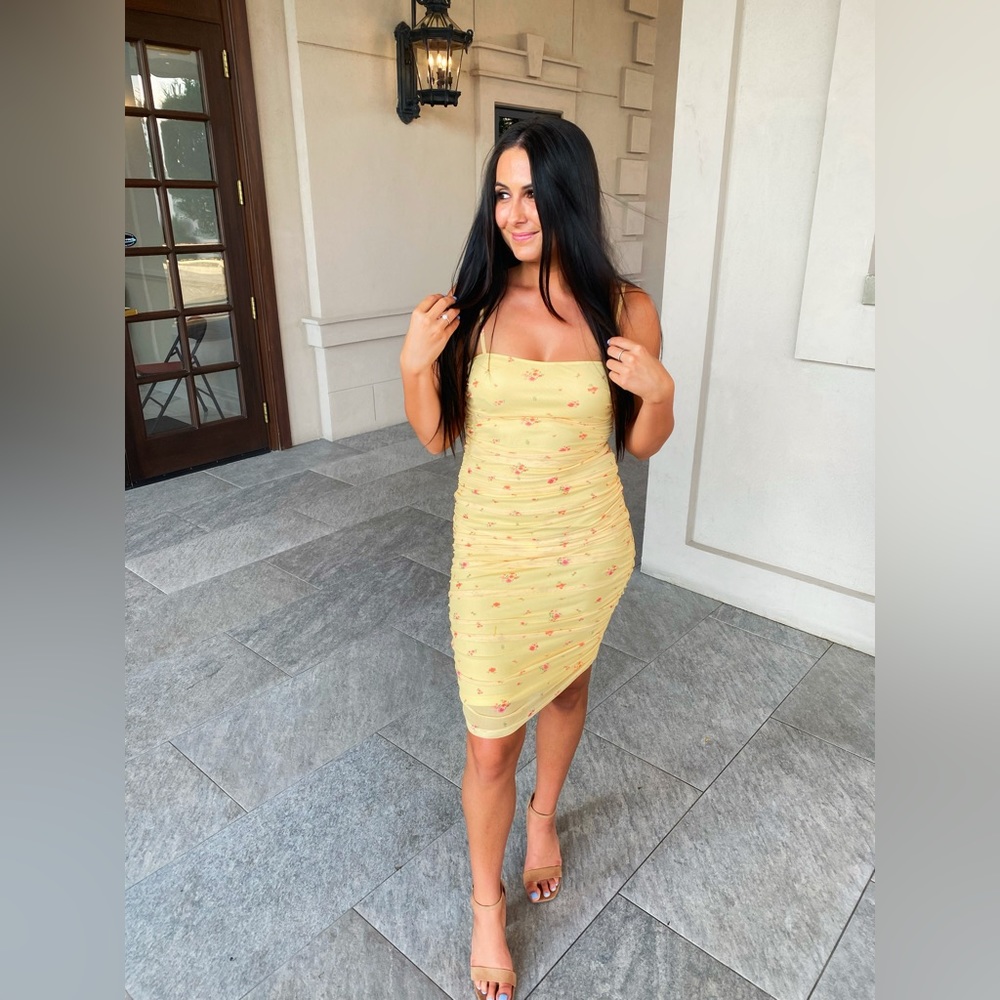Yellow MIDI Dress